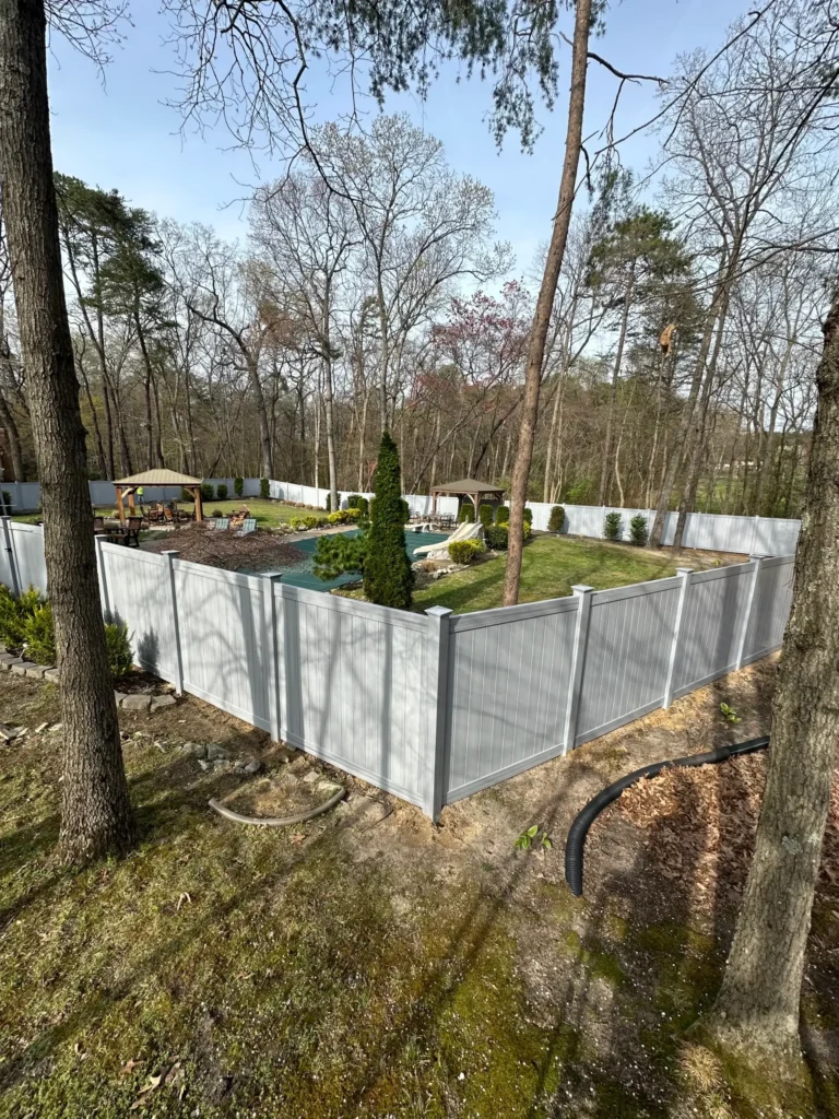 Newly installed privacy fence built by Dietrich Contractors in Maryland